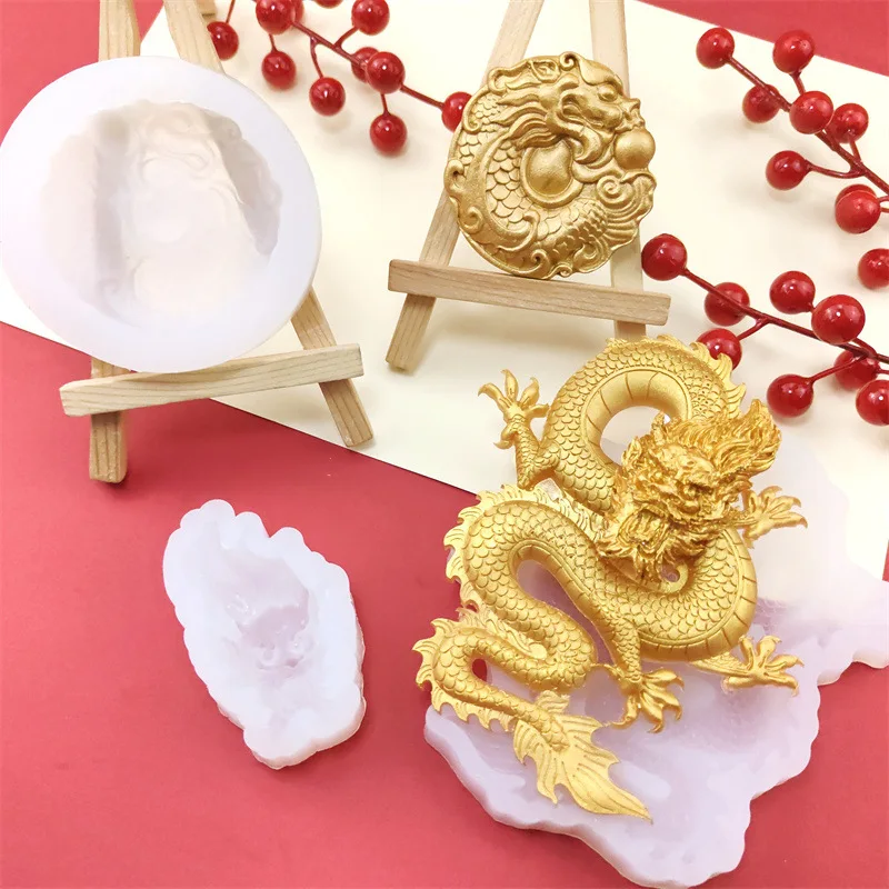 Chinese Dragon Modeling Silicone Mold, Handmade Cake Decoration Mold, Dessert Decoration, Baking Accessories, New Year