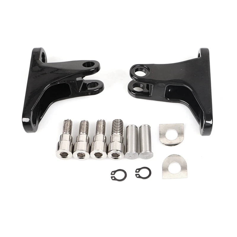 

2X Black Rear Passenger Footpeg Mini Mount For Electra Street Road Glide 93-