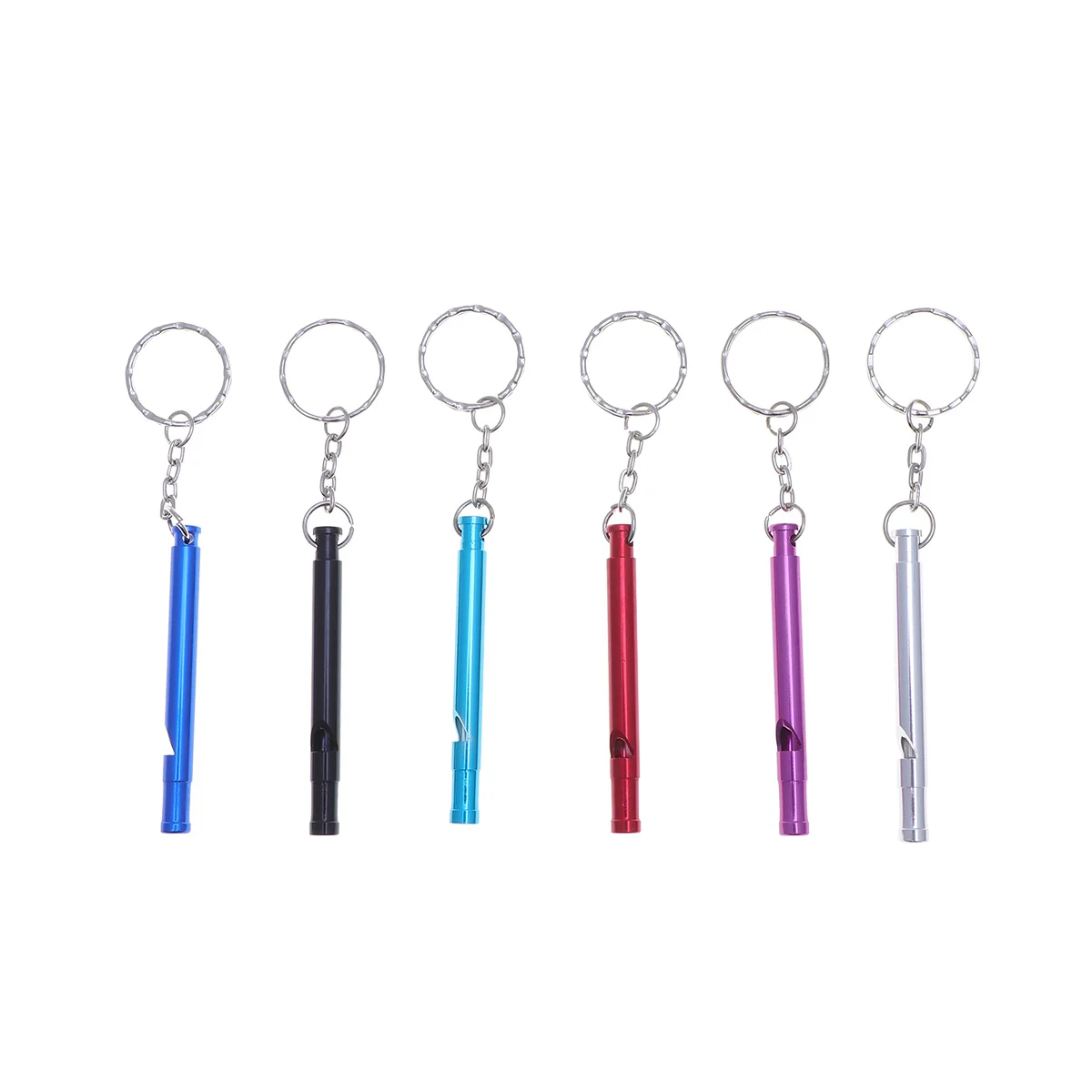 6 قطعة صفارة إنقاذ في الهواء الطلق سبائك الألومنيوم خفيفة الوزن دائم بصوت عال صافرة للتخييم التنزه القوارب الحكم أداة السلامة