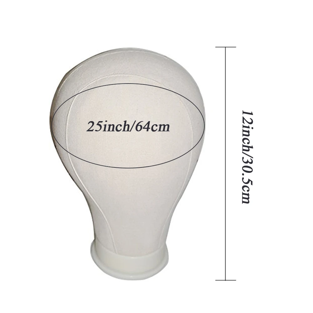 

Beige Canvas Wig Display Model Head Professional Mannequin Block Head for Wig Making Hairstyling Salon