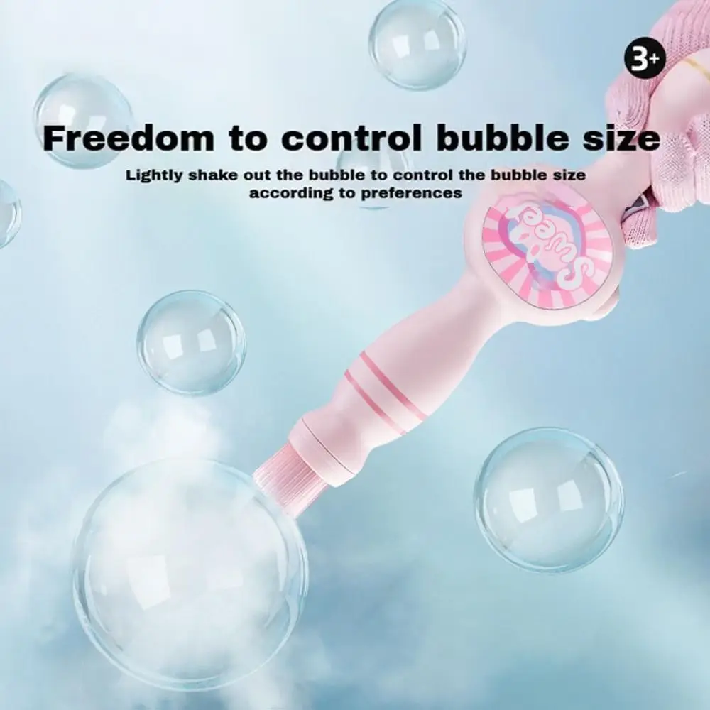 Portable Colorful Bubble Machine Lightweight Design Interactive Play Elastic Bubble Fog Wand Automatic Bubble Blower for Kids