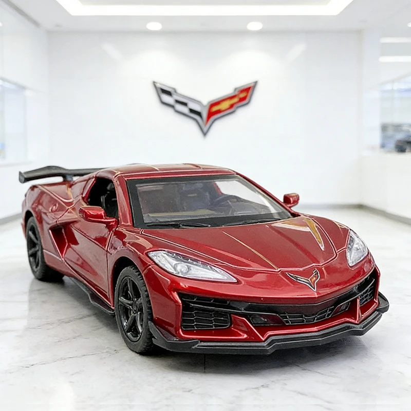 

1:41 Chevrolet Corvette Z06 легкосплавный автомобиль, литье под давлением и игрушечный транспорт, модель автомобиля, миниатюрная масштабная модель автомобиля, игрушки для детей