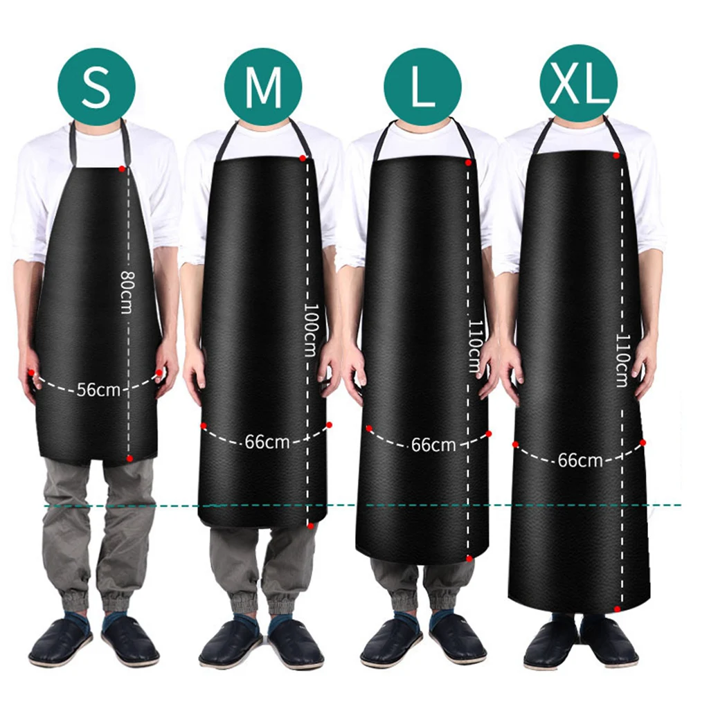 2022 New Waterproof PVC Aprons Unisex Kitchen Apron Adjustable Long Seafood Market Work Apron Restaurant Nails Studios Uniform