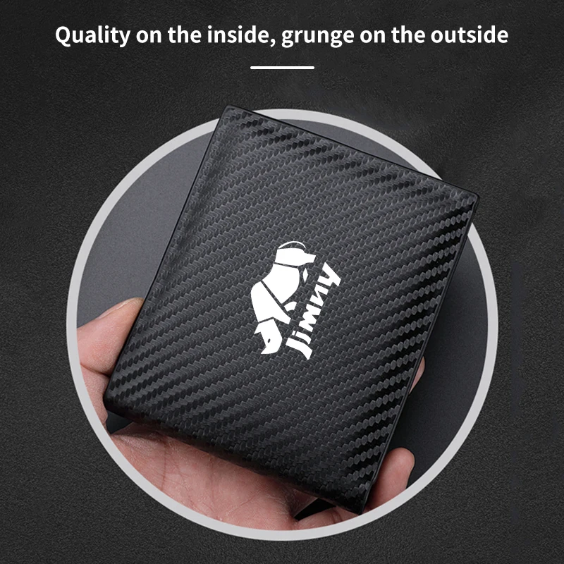 Carbon Fiber Men Wallet ID Credit Card Holder License Bag Gift Accessories For Suzuki Grand Vitara SX4 Swift Jimny Kizashi Liana