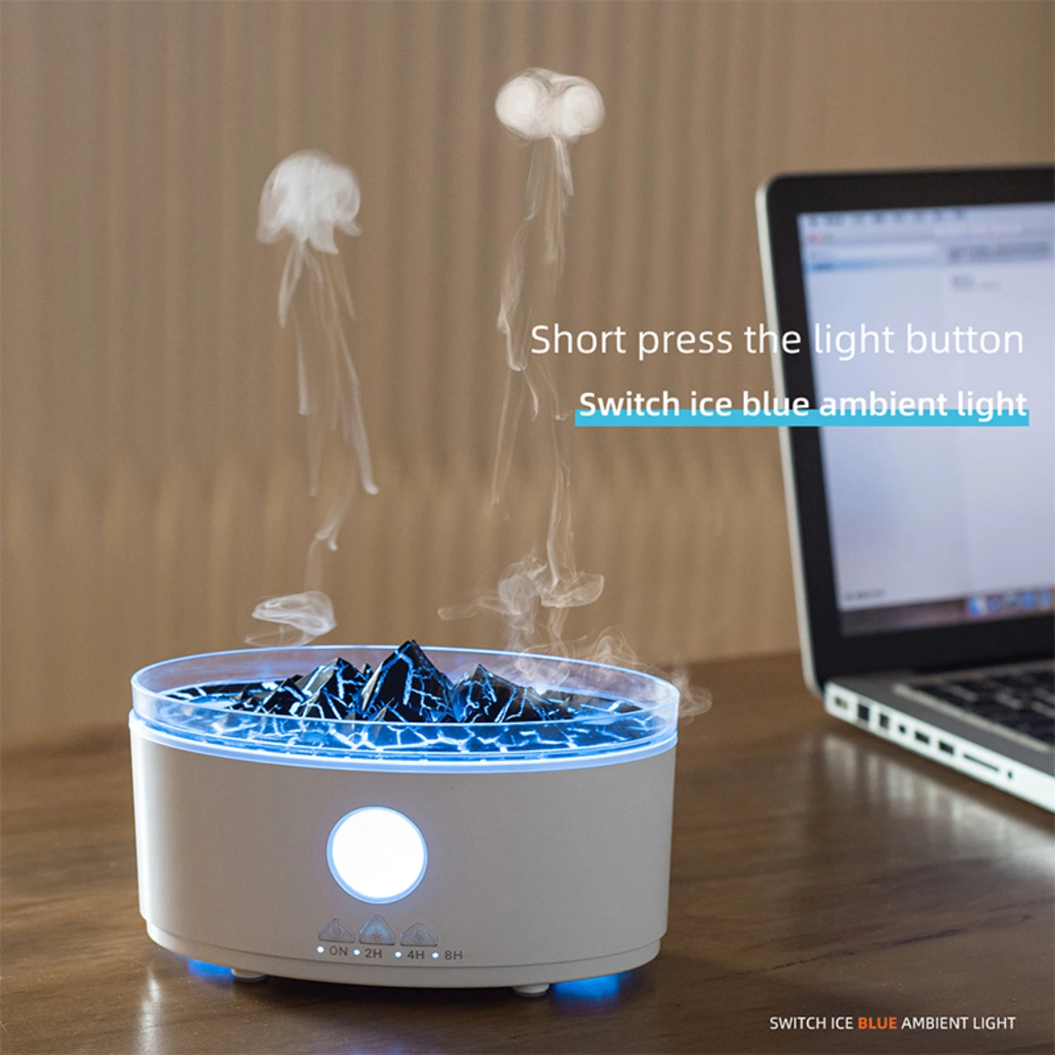 Zen Raindrops Rain Clouds Essential Oil Diffuser - Ultrasonic Desktop Sprayer with 3 Calming Colors Lamp for Relaxing Atmosphere