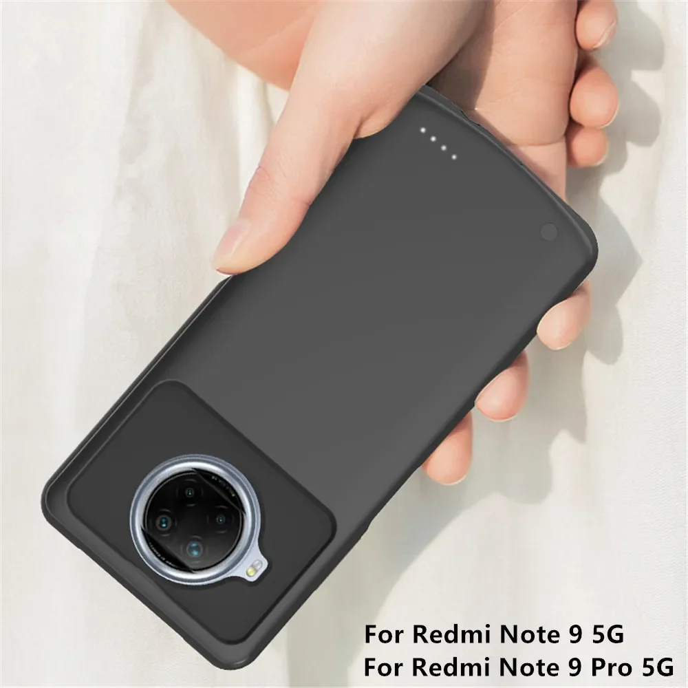 Powerbank Cover For Xiaomi Redmi Note 9 Pro 5G External Battery Charger Cases 6800mAh Power Bank Charging Cover For Redmi Note 9