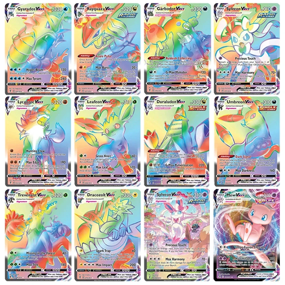 Holographic Pokemon Cards  Vstar TAG TEAM GX VMAX V Trainer Energy Shining Cards Game Castellano Children Toy Gift