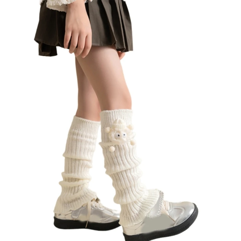 Stylish Knit Leg Warmer for Girls Warm & Comfortable Winter Wear Elegant Kids Leg Warmer Children Loose Leg Socks 40JC