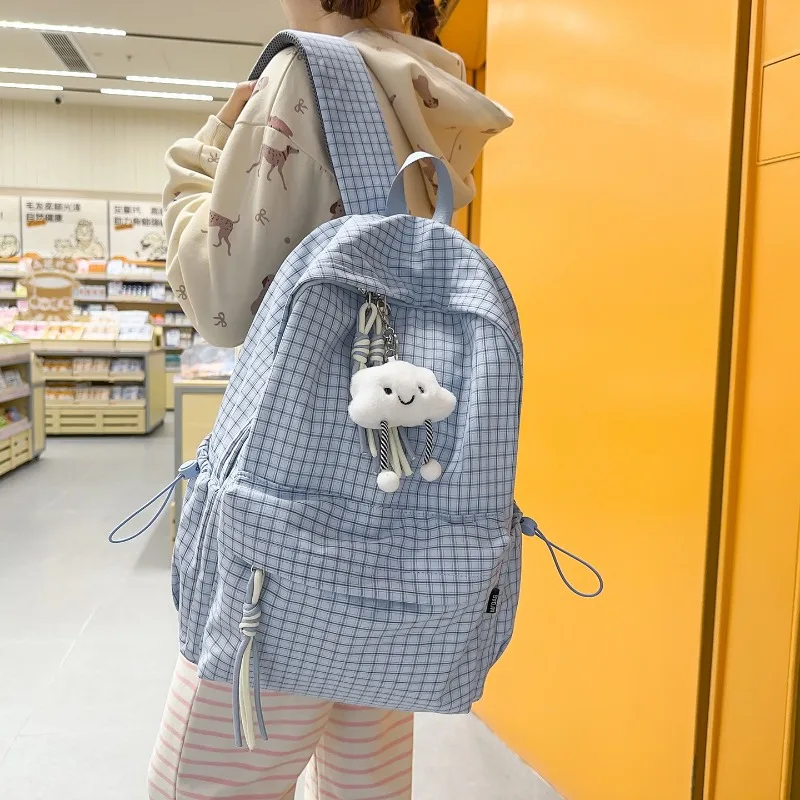 

Simple Plaid Kids Backpacks for Boy Large Capacity Leisure Travel Backpack Cute Backpack School Bag Designer Bags Mochila Рюкзак