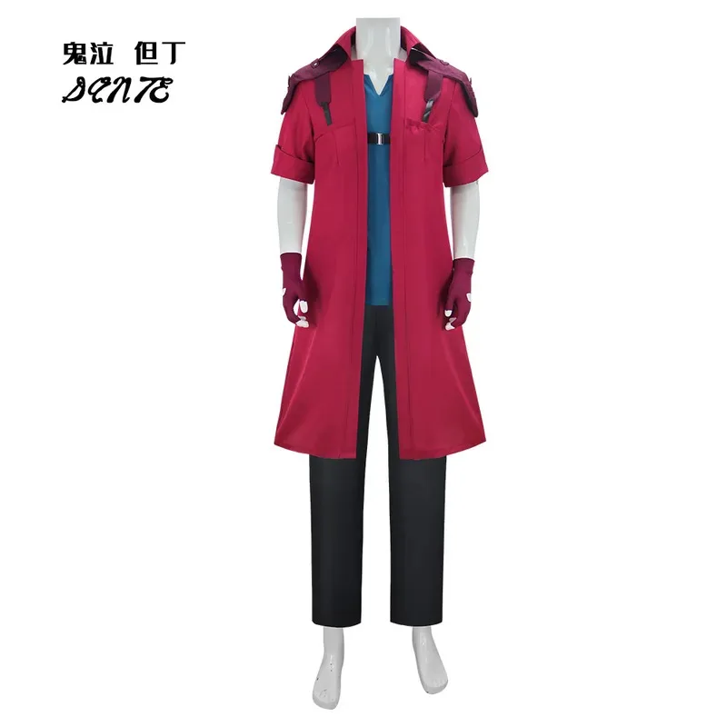 

Game DMC 5 Dante Cosplay Fantasia Costume Coat Pants Top Belt Disguise For Men Male Adult Wig Overcoat Halloween Carnival Suit