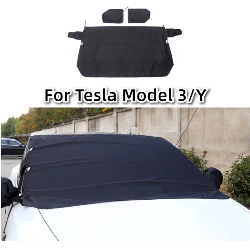 

Car Snow Shield Cover for Tesla Model 3/Y/3+ Front Windshield Sunshade Prevention Snow Shield Waterproof Cover Accessories 2024