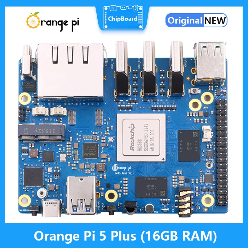 

Orange Pi 5 Plus 16G RAM Single Board Computer RK3588 PCIE Module External WiFi-BT SSD 8K Orange Pi5 Plus Demo Development Board