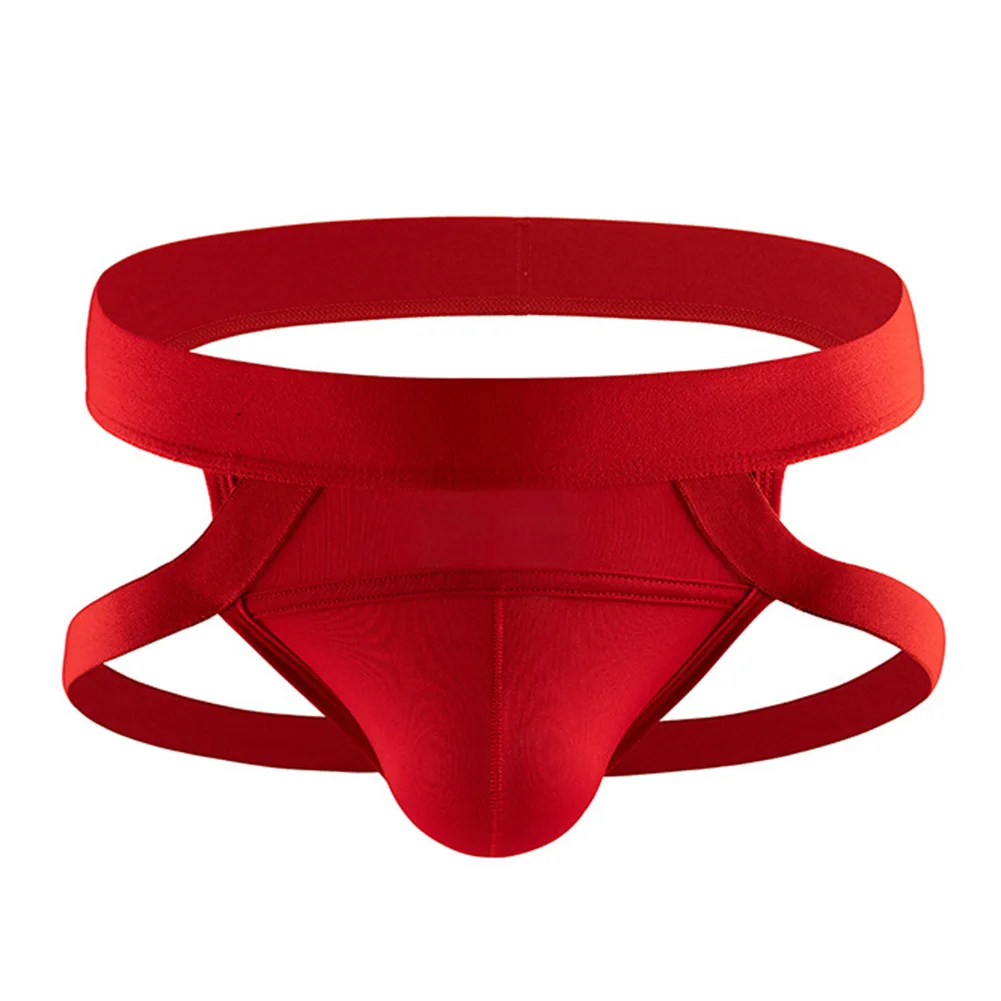 

Sexy Mens Jockstrap Gay Panties Thongs Solid Underwear Convex Pouch Underpants Low-Waist Bikini G Strings Brifes Open-Back Thong