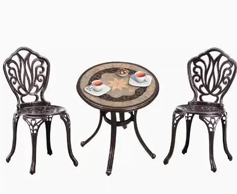 

Small Table and Chair Garden Tea Table Tea Combination Courtyard Cast Aluminum and Chair Three piece Set