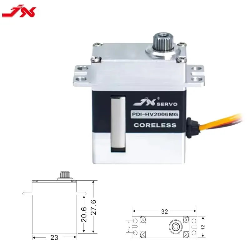 JX Servo PDI-HV2006MG 6 2kg engrenage métallique complet CNC sans noyau HV Servo numérique pour planeur RC classe 500 Heli Tail