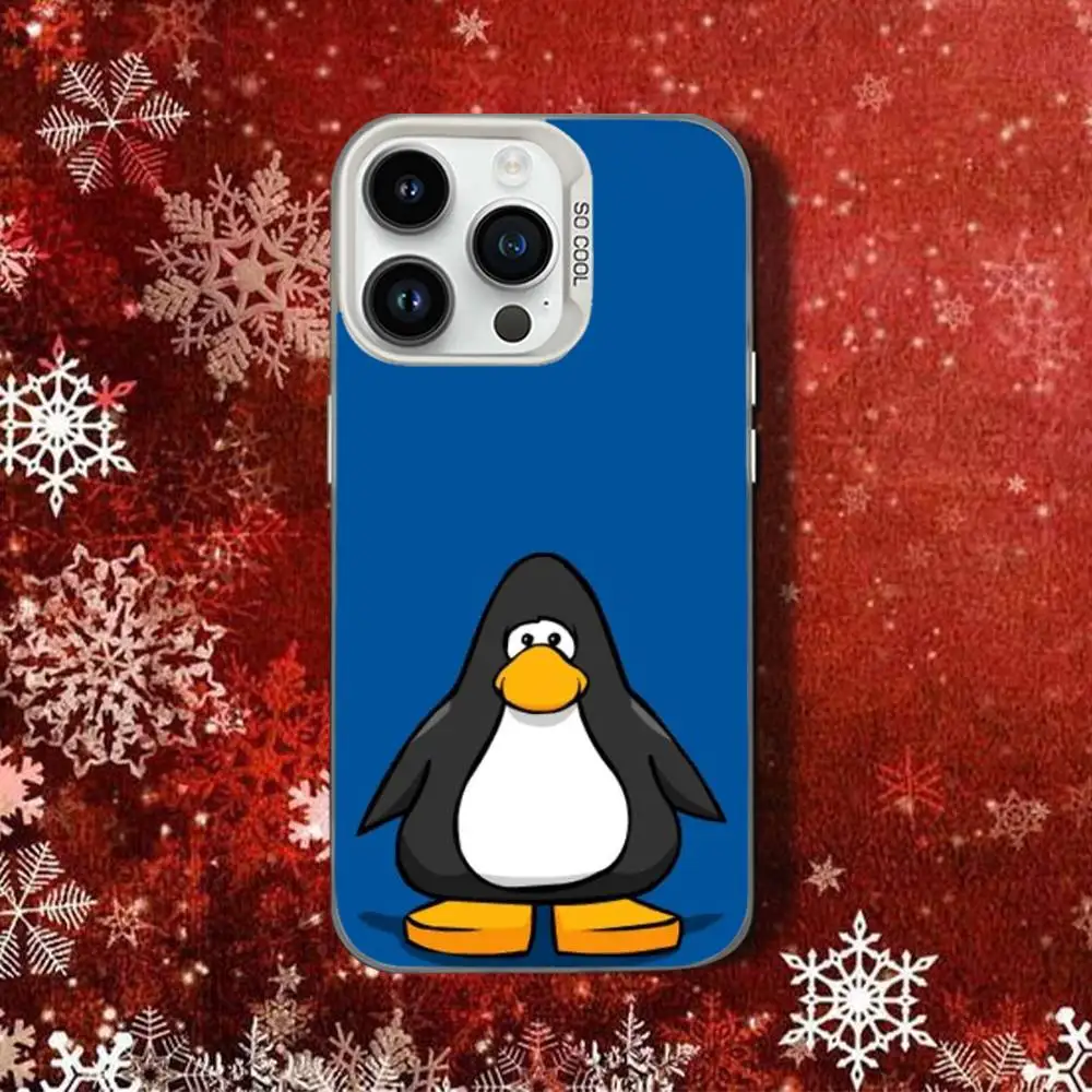 Game ClubS Penguin-S-ES Voor iPhone 14,16,15,17,13,12,11,Pro,SE4,Max,Plus,Air,Mini Telefoonhoesje Wit Snoep Schokbestendig