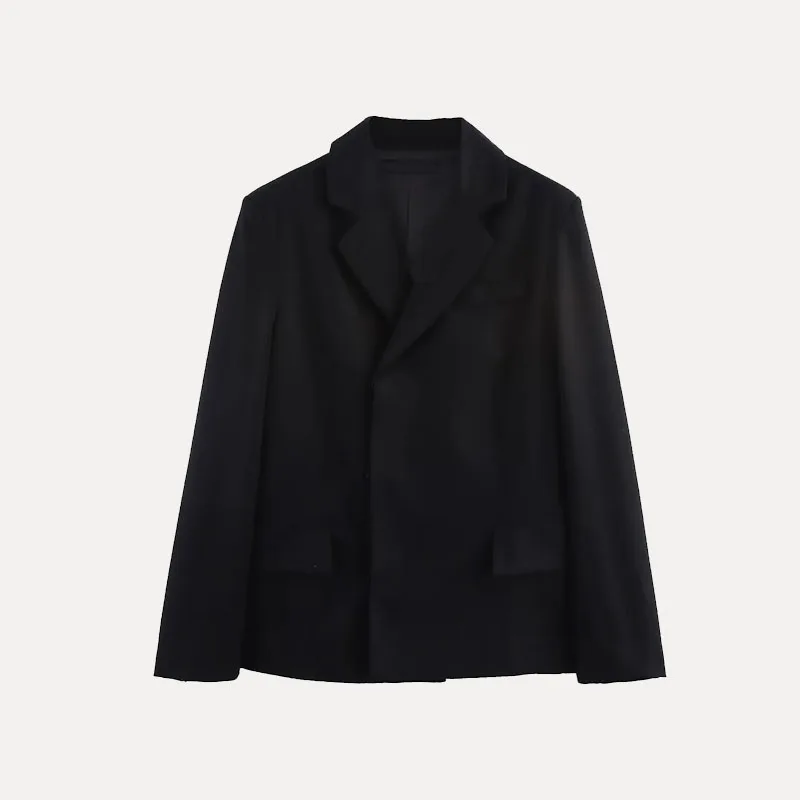 

Spring 2025 Faionable Women's Suiting Mixed Fabric Double Breasted Long Sve Polyester Blended Versatile Sle Z