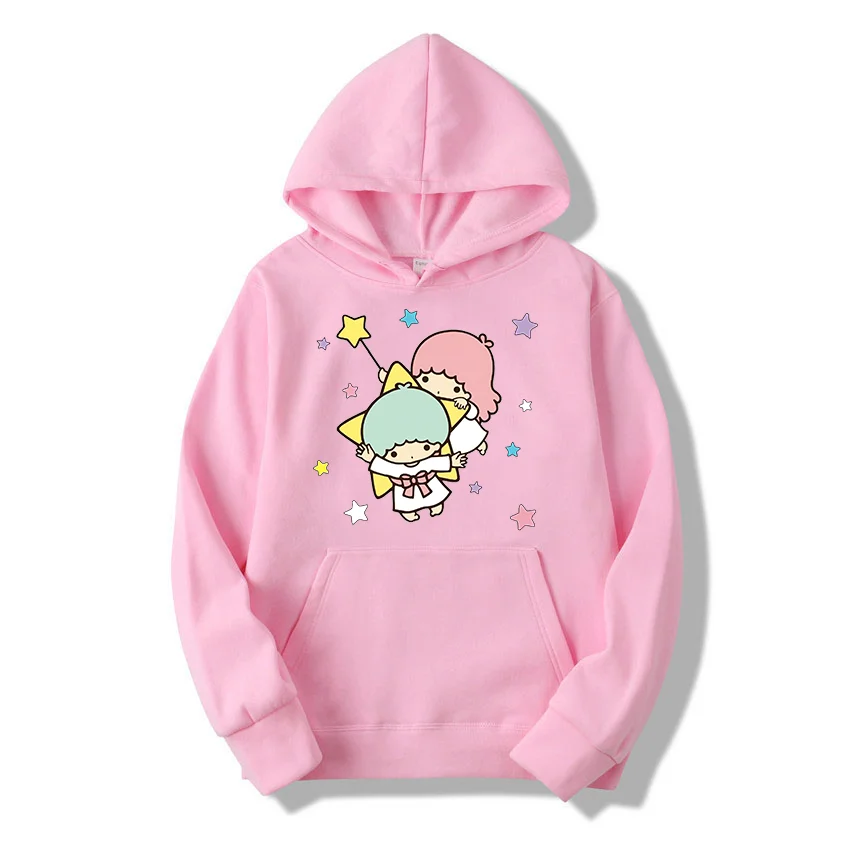 Sanrio Little Twin Stars Men's and Women's Hoodie Casual Street Clothing Long sleeved Sweatshirt Boys and Girls Autumn Top Coat