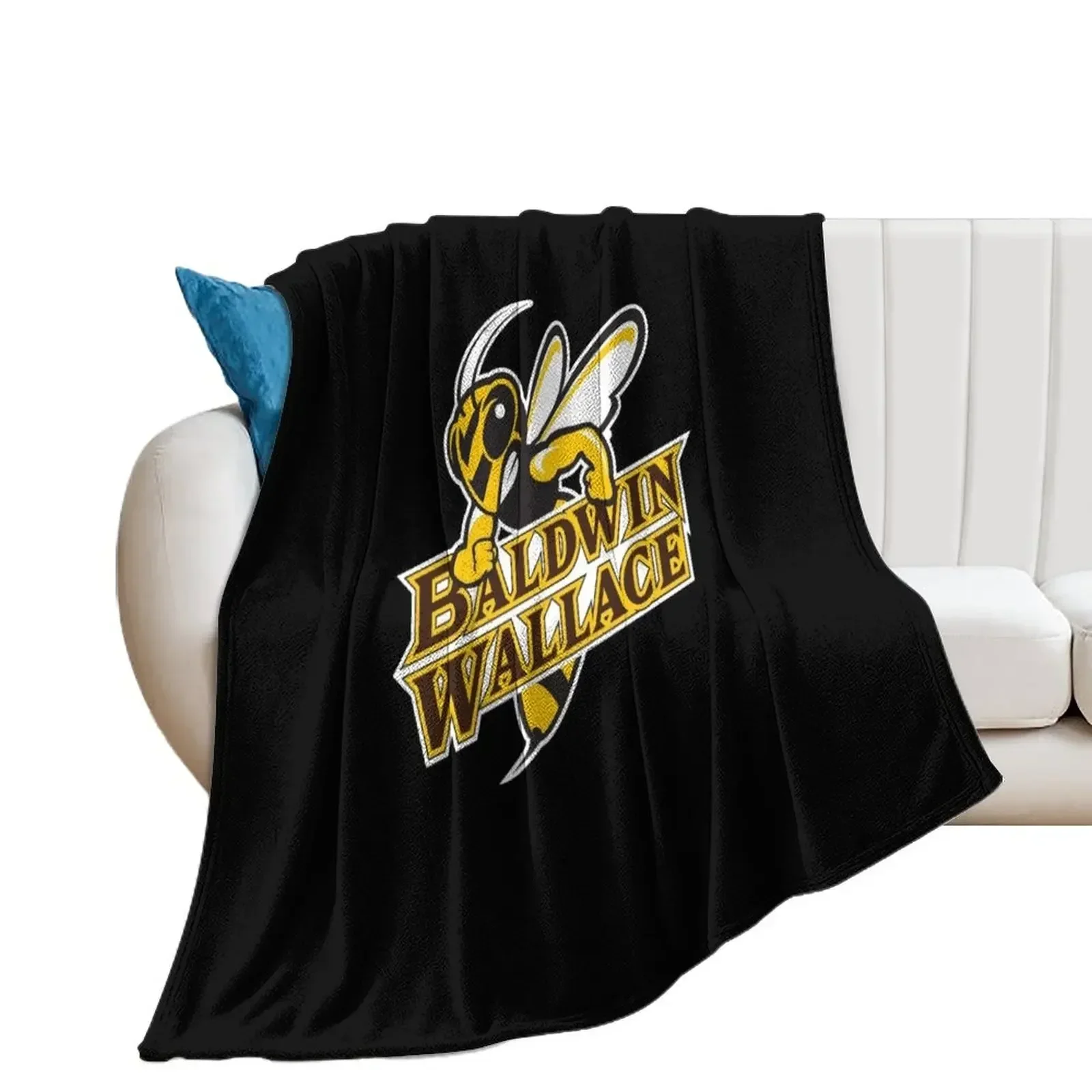 Baldwin Wallace Yellow Jackets club Throw Blanket Custom Beach halloween Soft Plaid Blankets