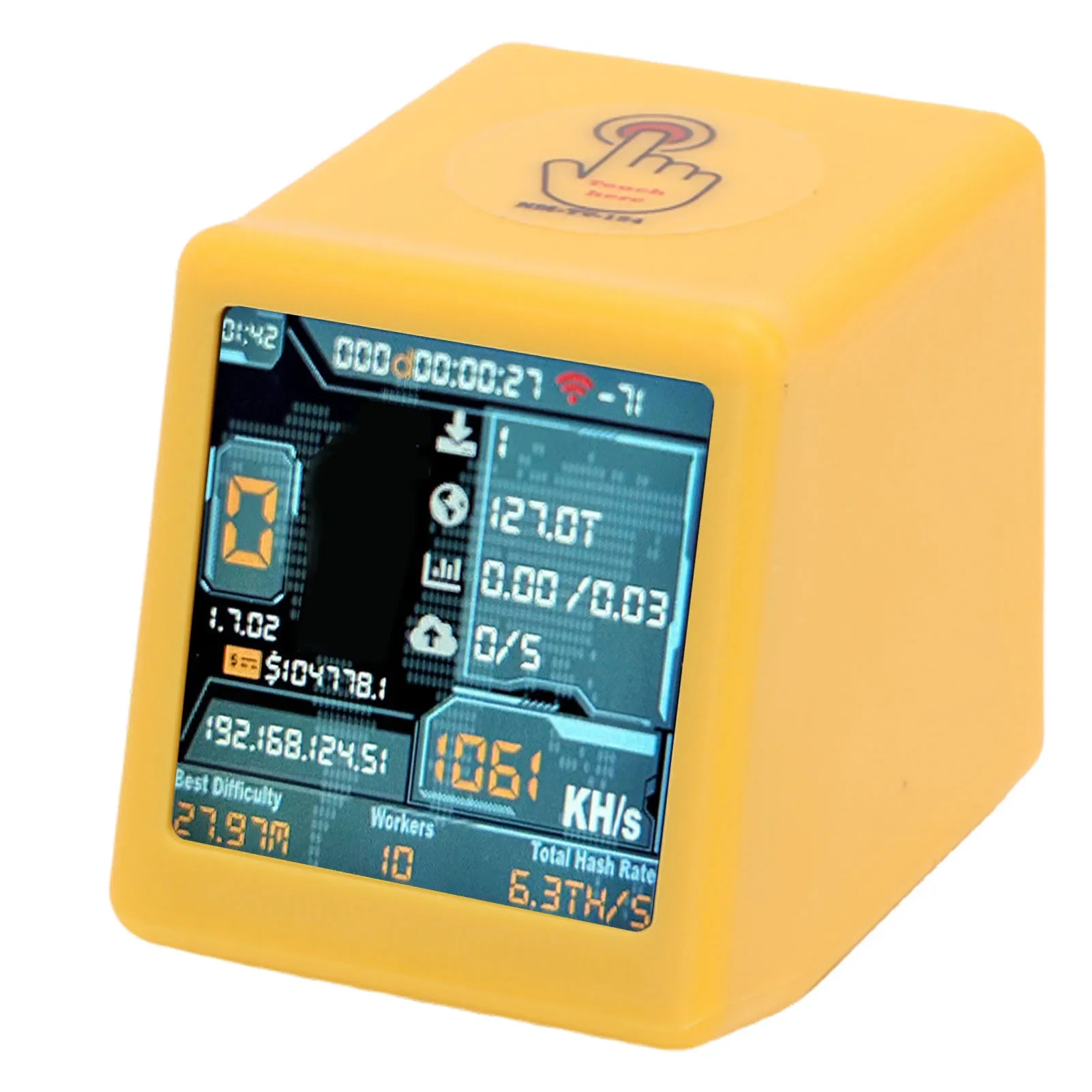 1.54 بوصة شاشة ذكية آلة تعدين العملة المشفرة منفردا اليانصيب مينر واي فاي بلوتوث 1060 KH/s Hashrate أدوات ساعة سطح المكتب #3