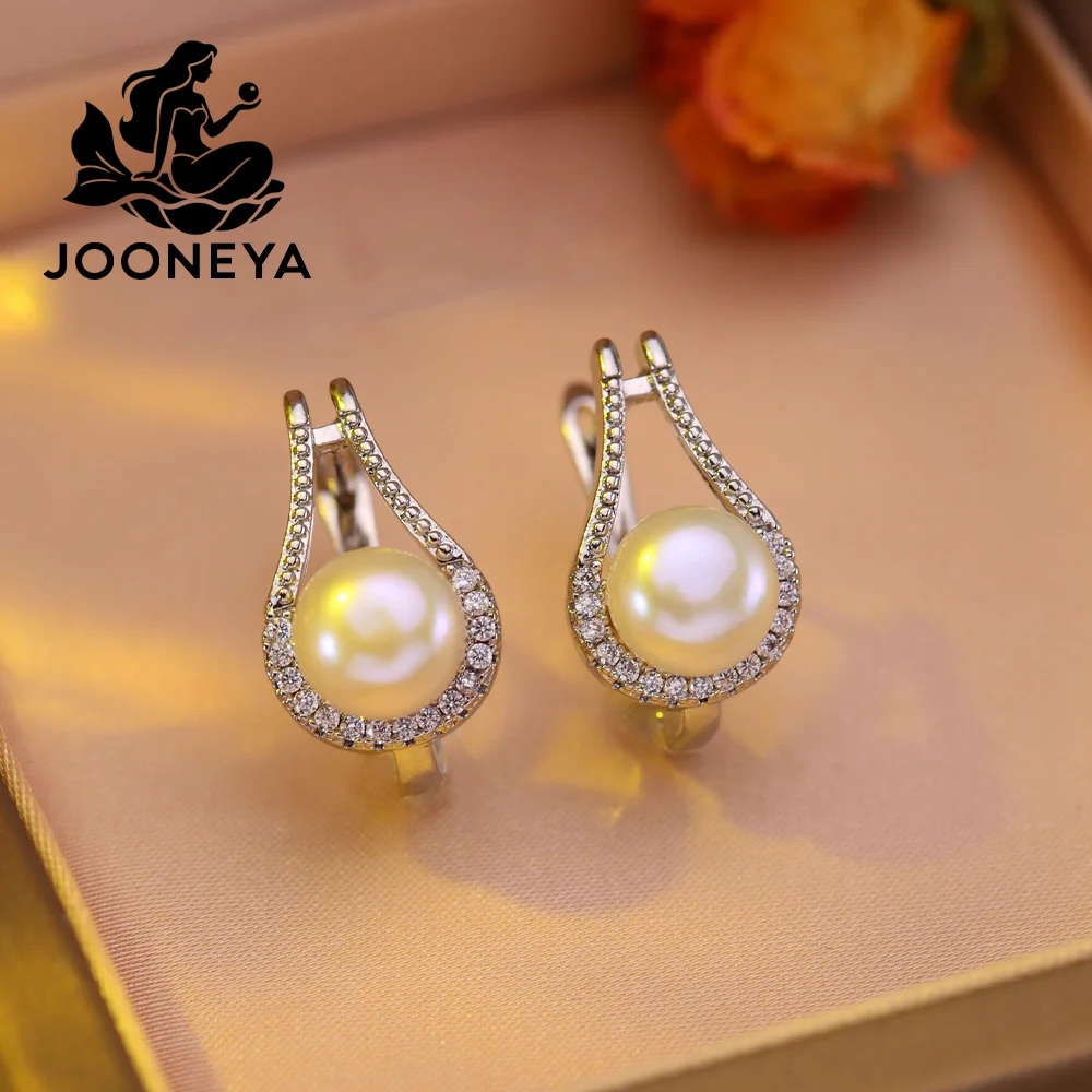 

Серьги-клипсы из натурального пресноводного жемчуга, настоящие серьги из стерлингового серебра 925, культивированный белый жемчуг для женщин, серьги, ювелирные изделия, оптовая продажа