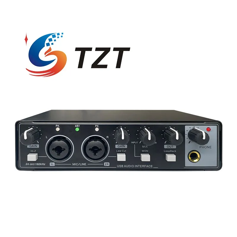 TZT MD-22/MD-21 192KHz 전문 USB 오디오 인터페이스 소형 외부 사운드 카드 드라이버리스(PC용으로 설계)