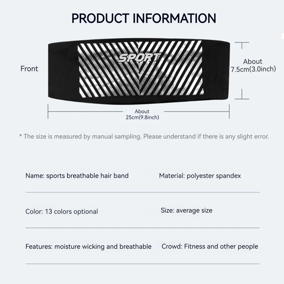 Absorbent Cycling Sport Sweat Headband Men Sweatband For Men and Women Yoga Hair Head Sweat Bands Sports Safety