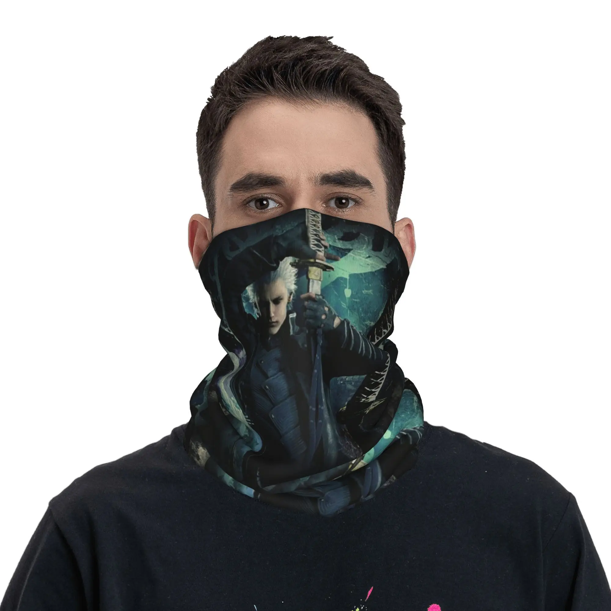 فيرجيل من الشيطان قد يبكي سيري باندانا الرقبة الجراب مطبوعة وشاح سحري متعدد الوظائف عقال الرياضة في الهواء الطلق للرجال والنساء