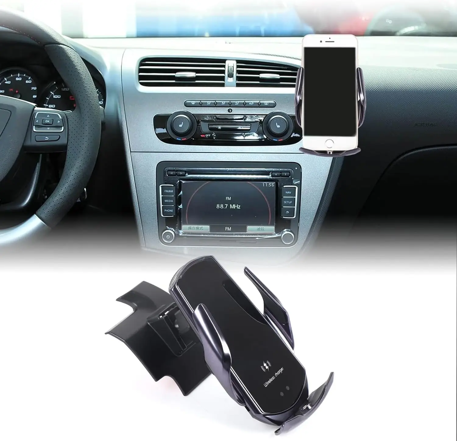 

1PCS Car Center Console Dashboard Phone Holder For Seat Leon 1P MK2 2008 2009 2010 2011 2012 Cell Mobile Bracket Accessories