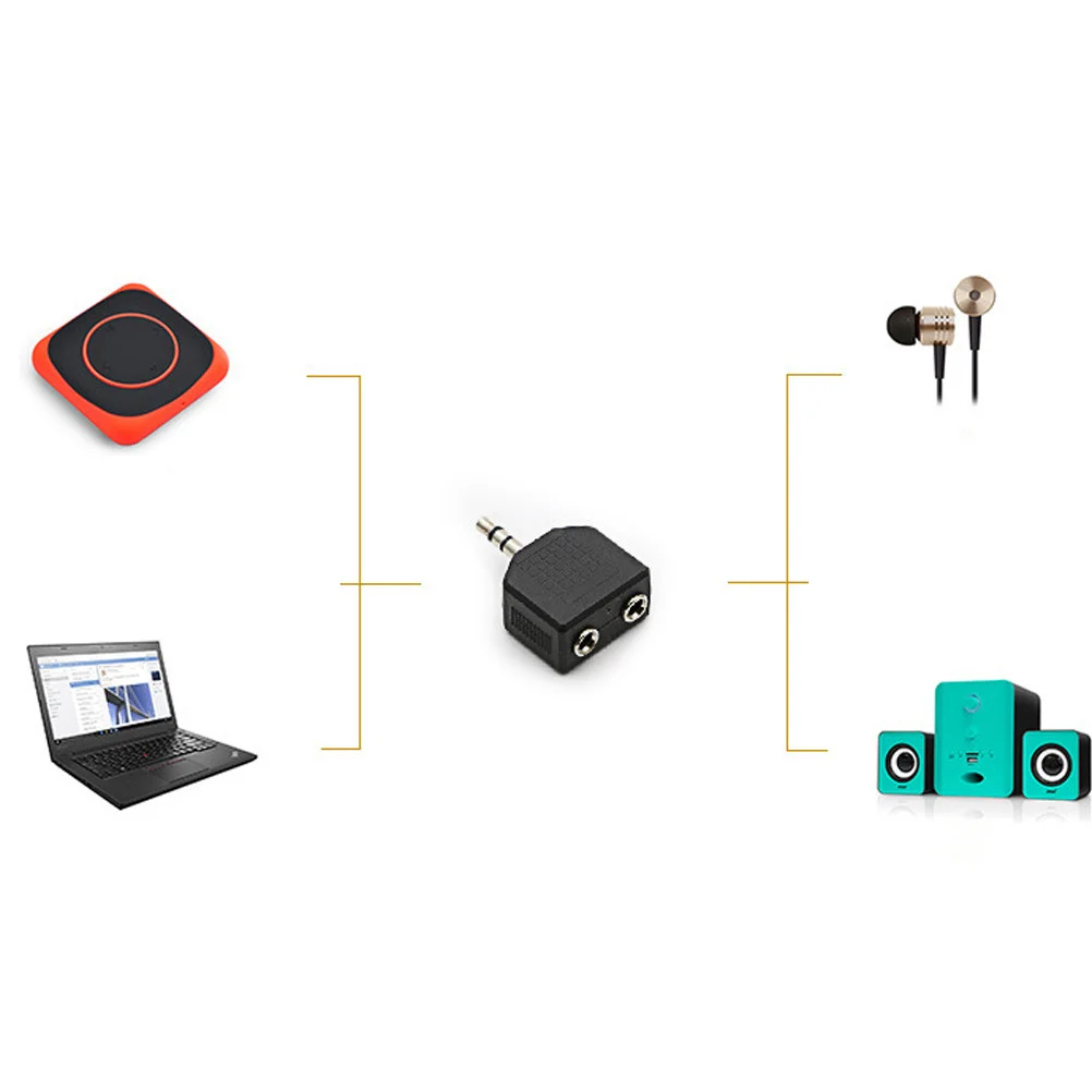 

2pcs 3.5Mm To Dual 6.35Mm Mono Audio Adapter Splitter For Headphone Microphone Jack Plastic Male Female Y Cable Black Audio