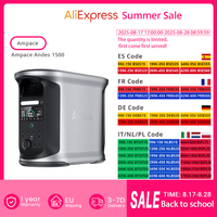 Ampace Andes 1500 Portable Power Station, 1462Wh LiFePO4 Capacity, 2400W Solar Generator, Full Charge in 55min, 13 Output Ports