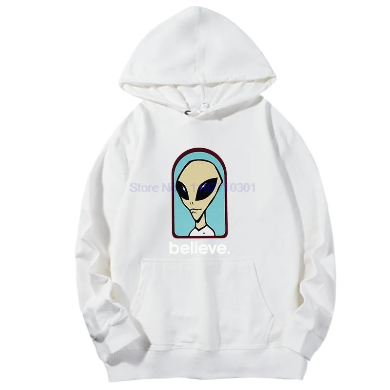 Funny Alien Graphic Hooded Sweatshirts Workshop Believe Speed Way Essentials Cotton Spring Autumn Hoodie Men's Sportswear