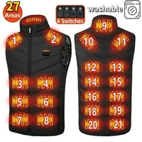 21 Areas Heated Jackets Usb 2025 Men Winter Electrically Heated Thermal Waistcoat Outdoors Skiing Heating Warm Sleeveless Vest
