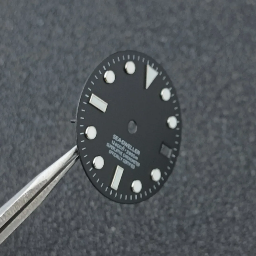 28.5mm high-quality dial, NH35WB9 blue-green illuminated pointer accessory, suitable for NH35/NH36 mechanical movements view 4