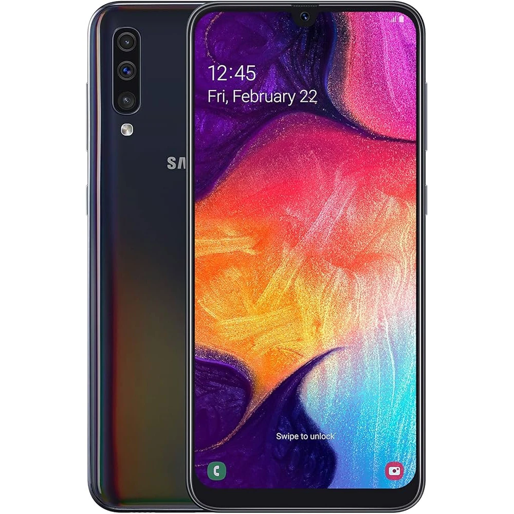 هاتف Samsung Galaxy A50 مستعمل ذكي يعمل بنظام Android مقاس 6.4 بوصة AMOLED 25 ميجابكسل هاتف Samsung الذكي 4000 مللي أمبير في الساعة التعرف على بصمات الأصابع والوجه #1