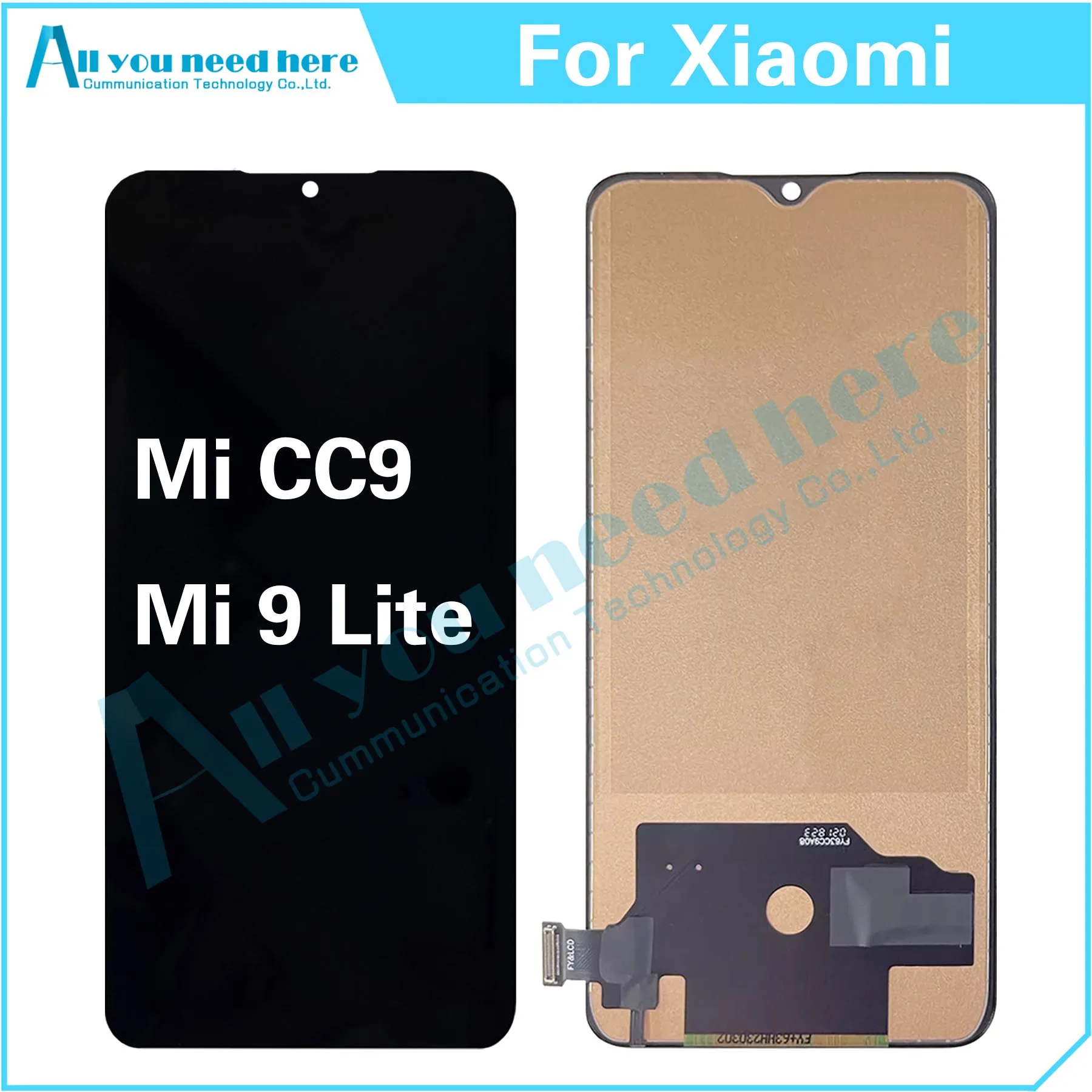 100% Test For Xiaomi Mi 9 Lite CC9 LCD Display Touch Screen Digitizer Assembly For Mi9Lite M1904F3BG TFT Can't Use Fingerprint