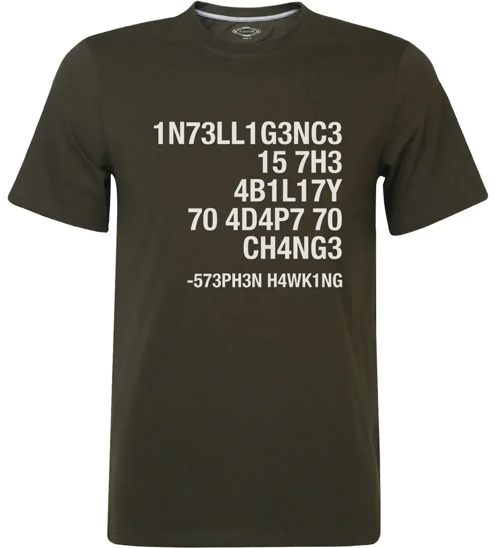 Stephen Hawking Shirt Intelligence Is The Ability To Adapt To Change New Men Fashion Popular Style Man Design A Shirt