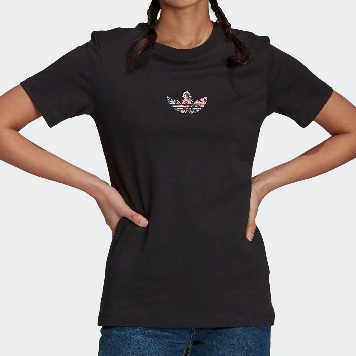 

Женская повседневная свободная футболка с коротким рукавом Adidas Originals Trefoil Logo GN3043