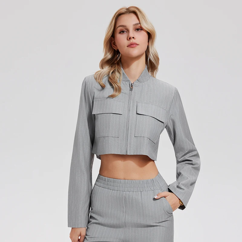 athletic-outerwear-cropped-sports-sweatshirt-baseball-jacket-coat-womens-casual-breathable-stripe-workout-jacket
