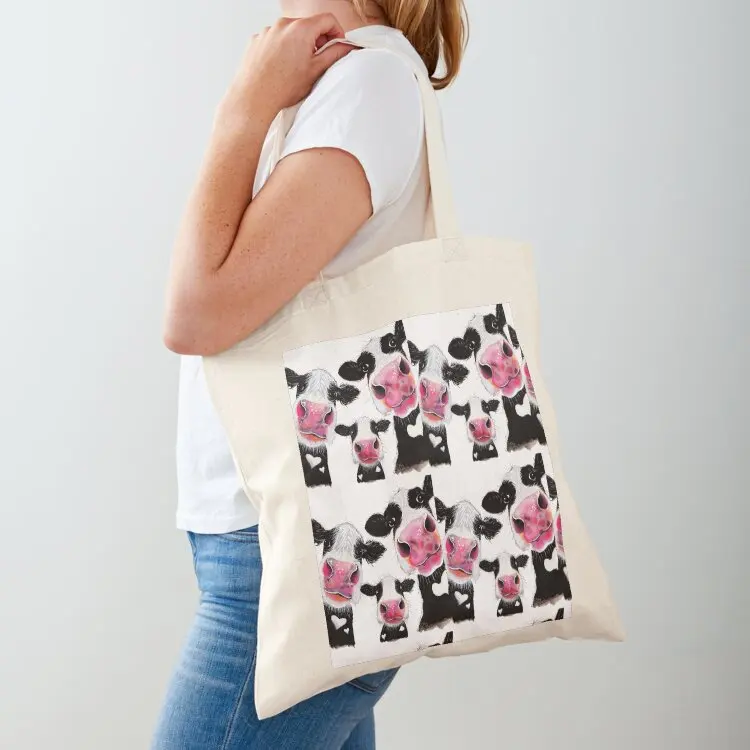 CoW PRiNT, ANiMaL PRiNT ' THe NoSeY FaMiLY ' BY SHiRLeY MacARTHuR Tote Bag Canvas bag shopping bags foldable bags woman 2025
