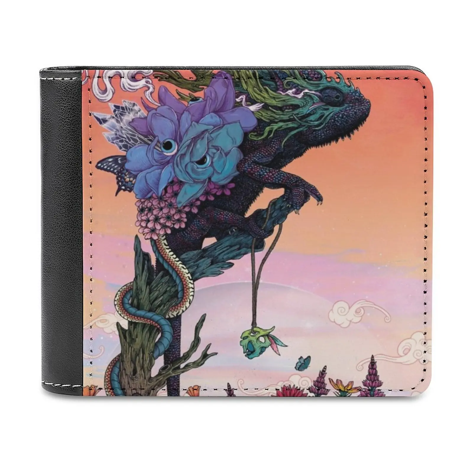 

Phantasmagoria New Men Wallets Pu Leather Men Purse High Quality Male Wallet Chameleon Surreal Sci Fi Space Sunset Psychedelic