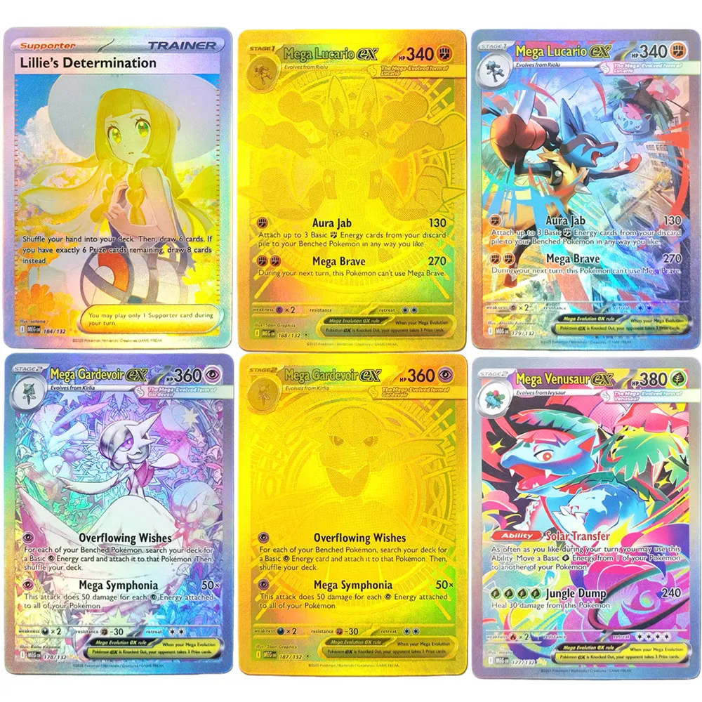 Proxy Pokemon ME01 Mega Evolution Lucario Gardevoir Venusaur Lillie's Determination Latias ex Card Trading Card Game #1