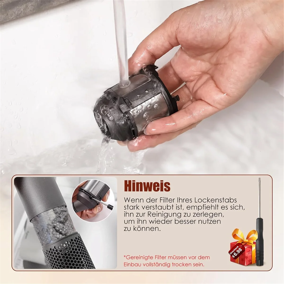 

The New Filter Cleaning Brush for Airwrap Styler HS01 HS05, Filter Brush for Dyson Cleaning Brush Dust Hair 969760-01