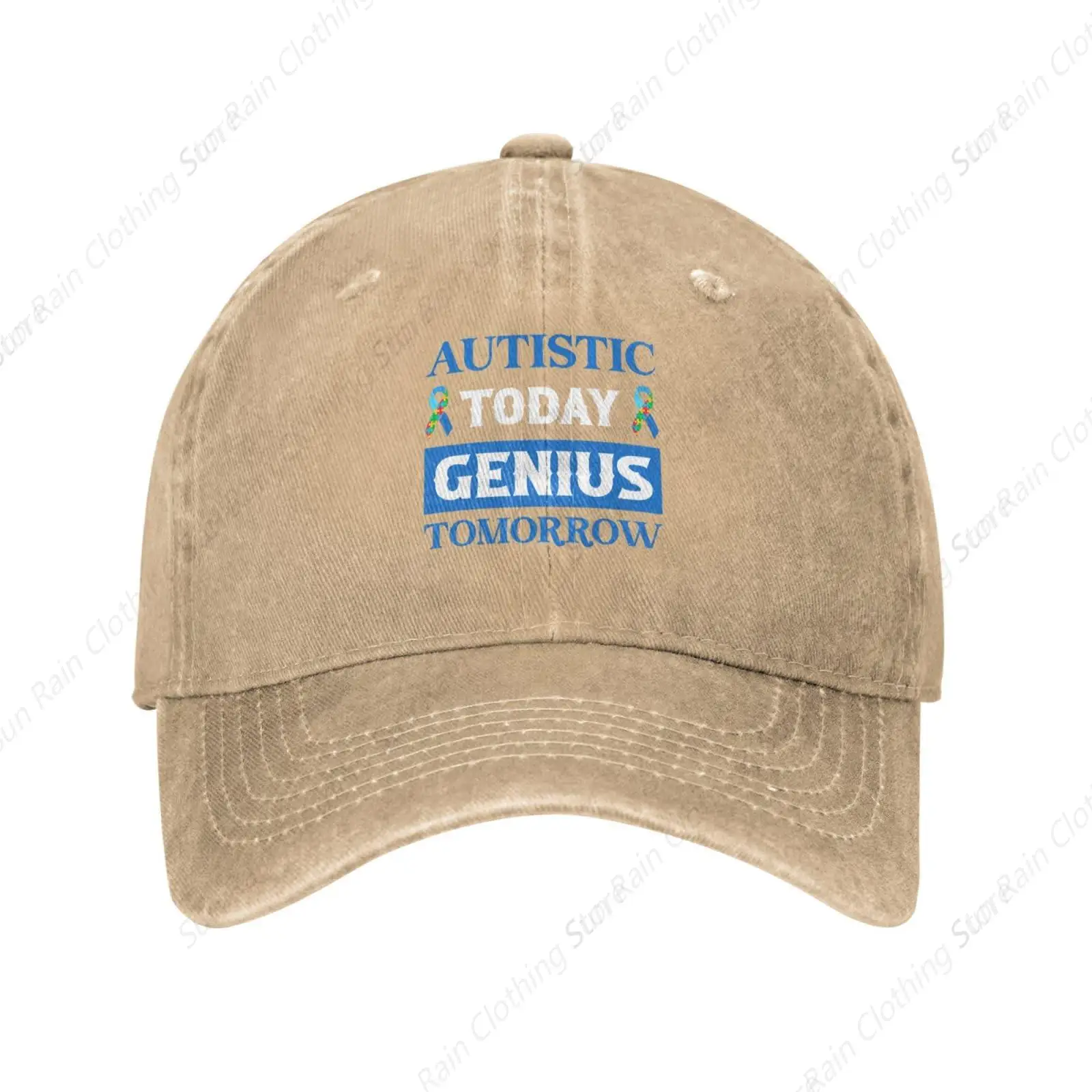 Autistic Today Cenius Tomorrow Baseball Cap Women Men Caps Vintage Trucker Sun Hat Dad Cowboy Hats