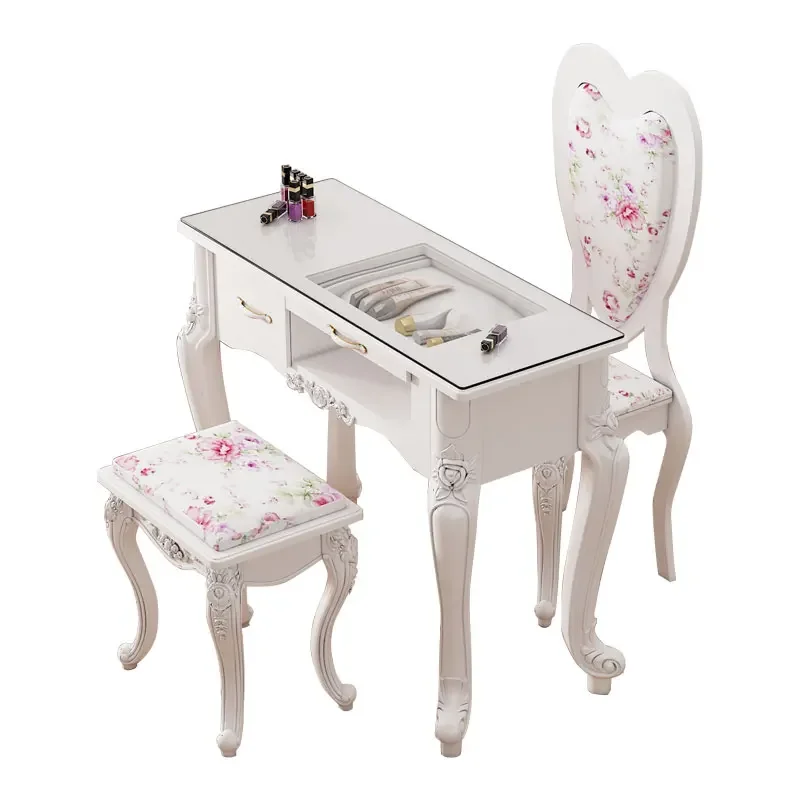 European style nail art table and chair set, special price, economical nail table, manicure table, baking paint