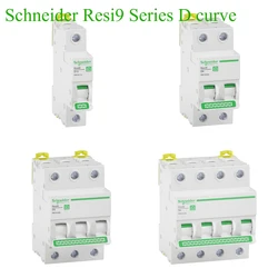 Schneider miniature circuit breaker R9F series D curve Resi9 MCB 1P 2P 3P 4P R9F45106 10 16 20 25 32 40 50 63A