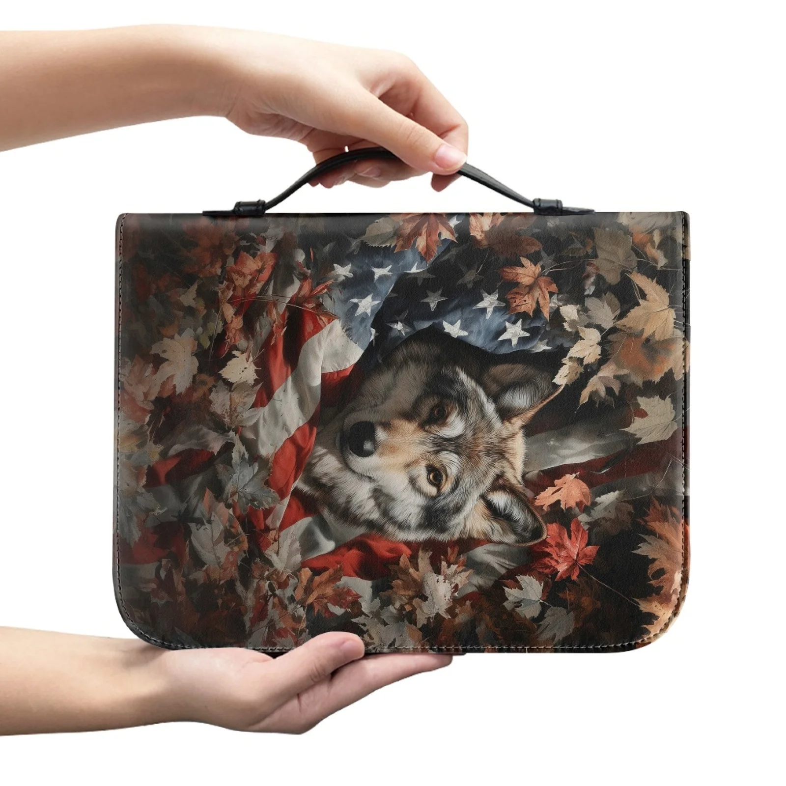 XIXIRIMIDO Wolf Fashion 2026 Bible Case PU Leather Practical Bible Hand Bag for Women