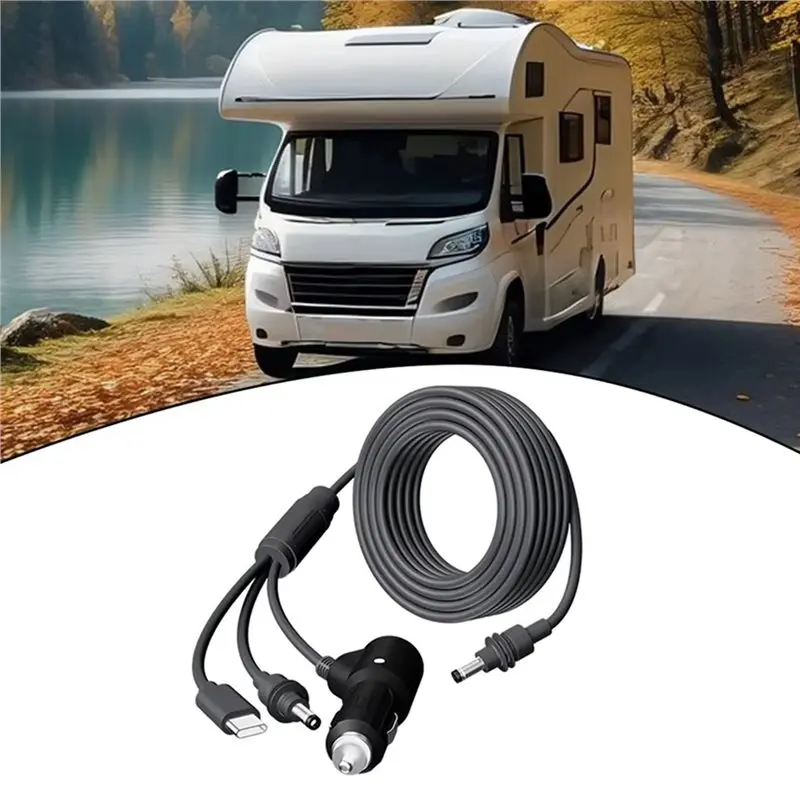 T23C Car Charger For Starlink Mini 3 In 1 DC Power Cable, DC Cable And Type-C To DC Adapter Waterproof Cord Cigarette Lighter