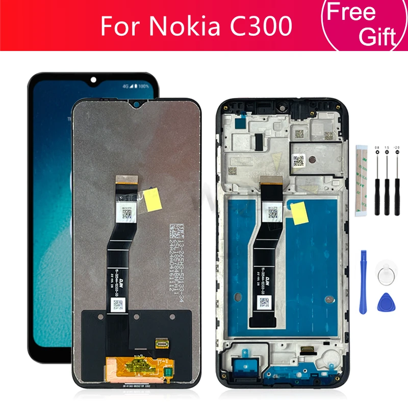 For Nokia C300 LCD Display Touch Screen Digitizer Assembly With Frame For Nokia c300 Screen Replacement Repair parts 6.52\