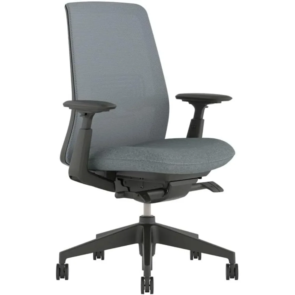 Soji Office Chair with Ergonomic Adjustments and Lumbar Support, Flexible Mesh Back (Mist)